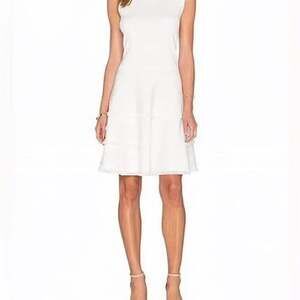 Kate Spade White Fit & Flare Dress Women’s XL Sleeveless Fringe Trim Knee Length